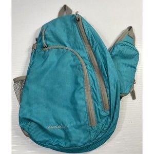 Eddie Bauer Sling Backpack Blue Shoulder Gym Bag Hiking Buckle Lightweight